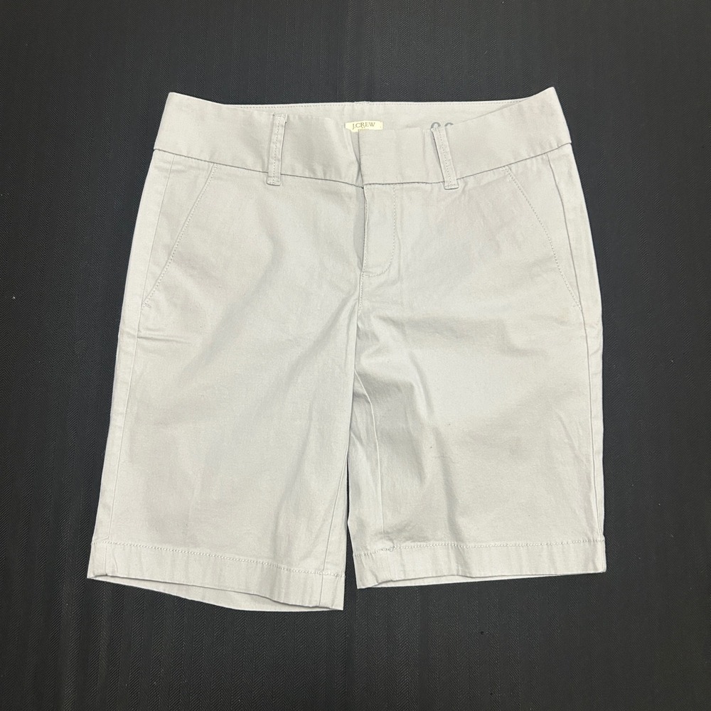 J.Crew Frankie Stretch Chino Shorts Light Gray Size 00 C0812 Mid Length
